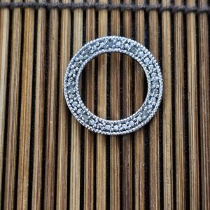 Sterling Silver Diamond Circle Pendant (Vintage)
